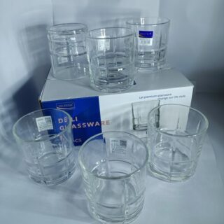 Delisoga Deli Glassware – Premium Glass Tumbler Set (6 Pieces) [ High quality ]