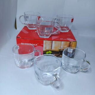 Blinrmax Clear Glass Coffee & Tea Cups – Set of 6