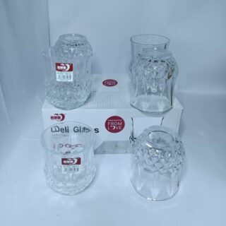 Deli Glass Textured Tumbler Set – Mixed Patterns (Set of 6)