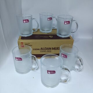 Red Cherry Aldan Glass Mug – 6 Pcs Set (330ml)