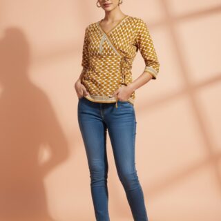 Artisan Geo-Wrap Tie-Up Top