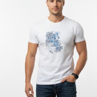 White Tailored Fit Graphic T-Shirt