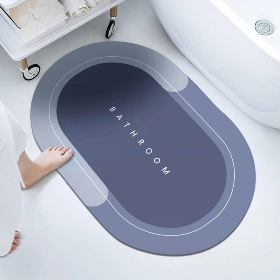 Quick-Dry Oval Bathroom Mat