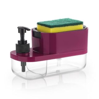 Dual-Chamber Liquid Soap Dispenser with Sponge Caddy