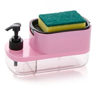 Dual-Chamber Liquid Soap Dispenser with Sponge Caddy