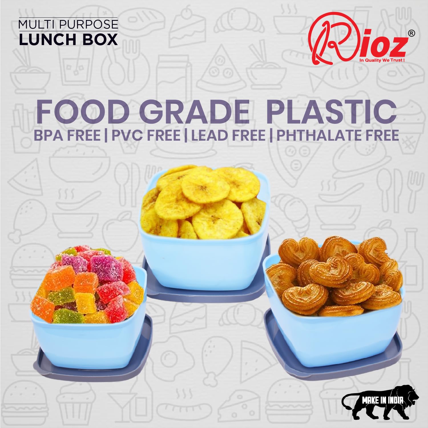 Rioz® SQUARE Multi-Purpose Lunch Box (or Container) - Image 3