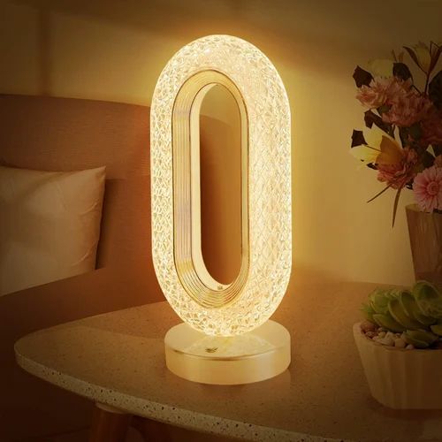 Oval Crystal Diamond Table Lamp / Modern LED Ambient Light