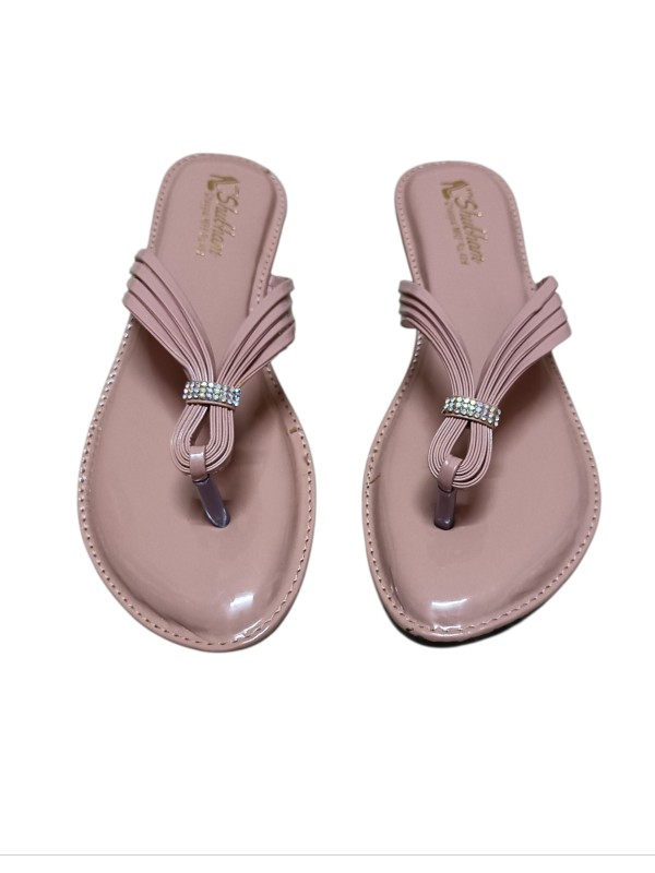 Women’s Elegant Blush Pink Toe-Loop Flats Sandal - Image 3